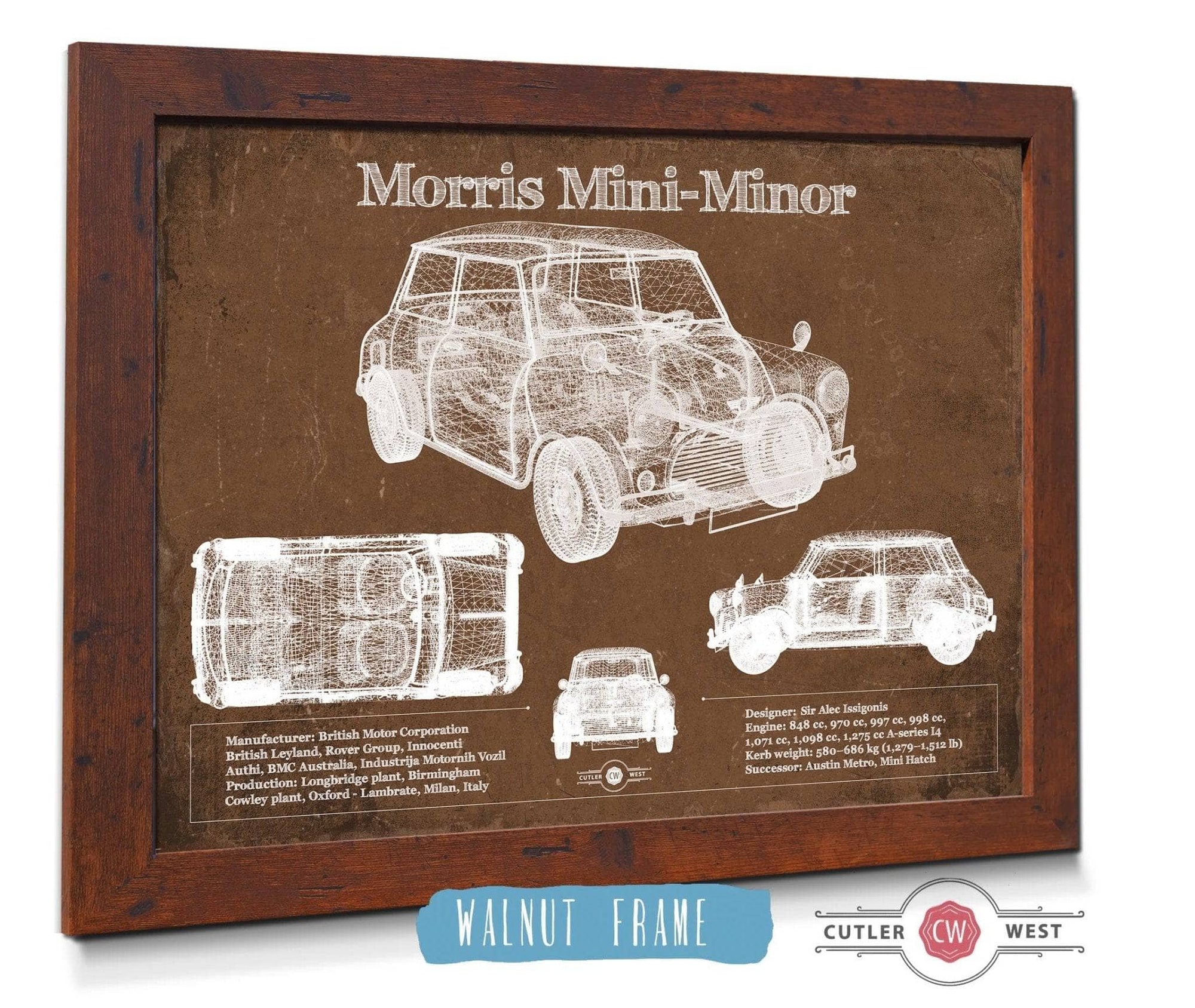 Cutler West Vehicle Collection Morris Mini-Minor Vintage Auto Print