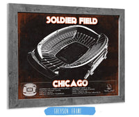 Cutler West Pro Football Collection 14" x 11" / Greyson Frame Chicago Bears Stadium Seating Chart Soldier Field Vintage Football Print 933350144_31915