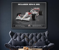 Cutler West Vehicle Collection Vintage F1 McLaren MP46 1991 Formula One Race Car Print