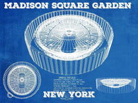 Cutler West Basketball Collection 14" x 11" / Unframed New York Knicks - Madison Square Garden Vintage Blueprint  NBA Basketball NBA  Team Color Print 723007842_64576