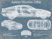 Cutler West Vehicle Collection Aston Martin DB9 Blueprint Vintage Auto Print