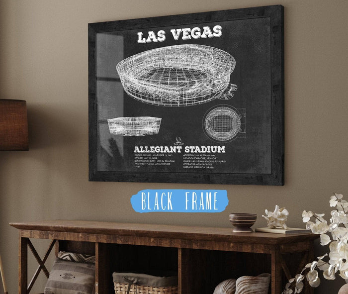 Cutler West Pro Football Collection 14" x 11" / Black Frame Las Vegas Raiders Allegiant Stadium Vintage Football Print 845000118-TOP