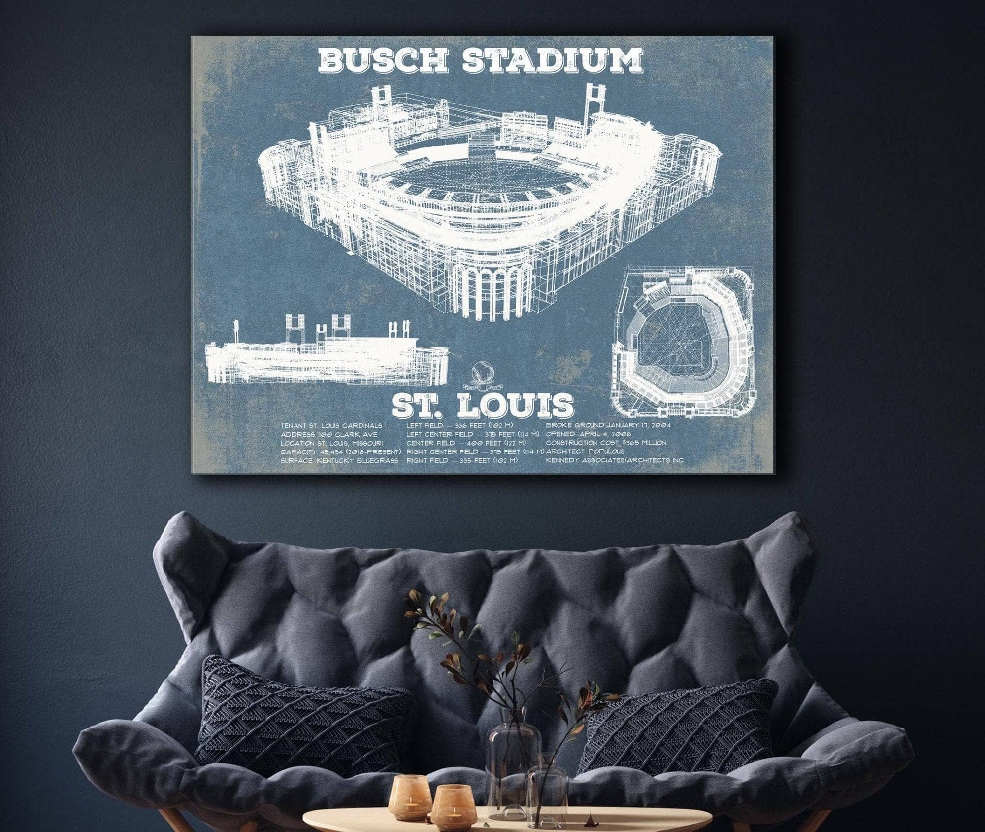 St Louis Cardinals Busch Stadium Poster Framed Room Decor 