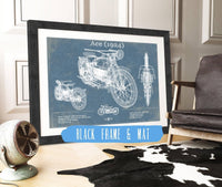 Cutler West Vehicle Collection 14" x 11" / Black Frame & Mat Ace (1924) Blueprint Motorcycle Patent Print 833110074_38905
