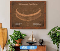 Cutler West Pro Football Collection 14" x 11" / Walnut Frame Veteran's Stadium - Vintage Philly Stadium Team Art 948212489_6928