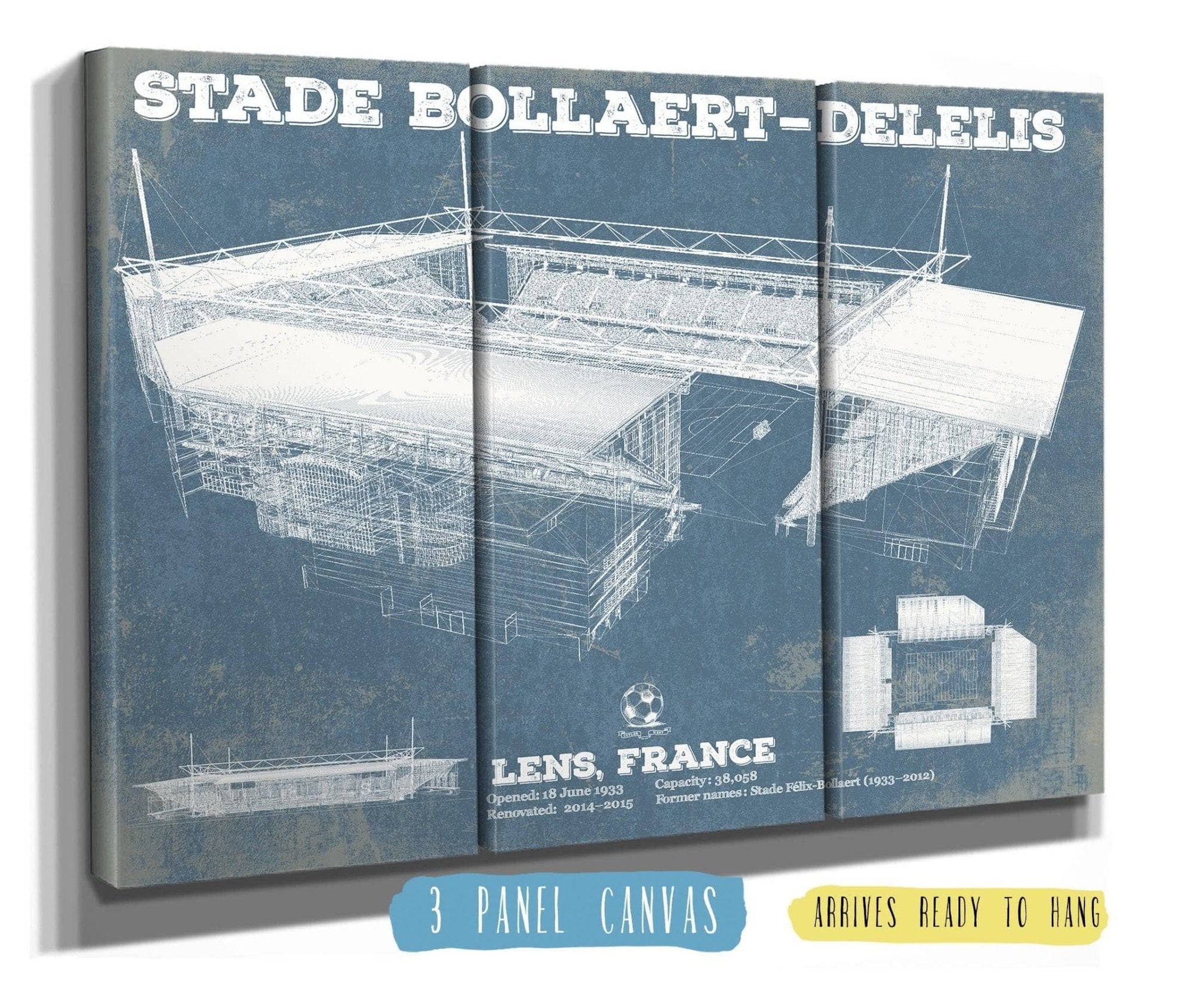 Cutler West Soccer Collection 48" x 32" / 3 Panel Canvas Wrap Vintage RC Lens Stade Bollaert-Delelis Stadium Soccer Print 799609456-48"-x-32"12646