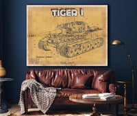 Cutler West Military Weapons Collection Tiger I Vintage German Tank Military Print