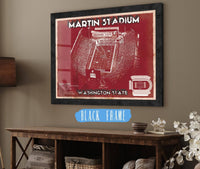 Cutler West 14" x 11" / Black Frame Washington State Cougars Martin Stadium Team Color Vintage Art Print 743545490-14"-x-11"4028
