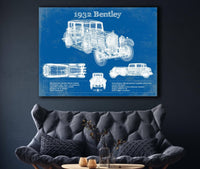 Cutler West Vehicle Collection 1932 Bentley Vintage Blueprint Auto Print