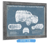 Cutler West Land Rover Collection 14" x 11" / Greyson Frame Land Rover Defender 110 Explorer Pack Vintage Blueprint Auto Print 845000227_10364