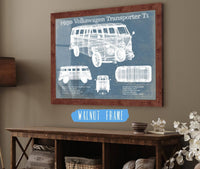 Cutler West Vehicle Collection 1950 Volkswagen Transporter T1 Vintage Blueprint Auto Print