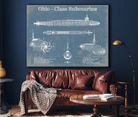 Cutler West Naval Military Ohio SSBN Nuclear Ballistic Missile Submarine Blueprint Patent Original Art - Customizable