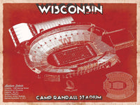 Cutler West 14" x 11" / Unframed Wisconsin Badgers Camp Randall Stadium Vintage Art Print 757463149-14"-x-11"5143