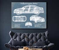 Cutler West Vehicle Collection Volkswagen Jetta Vintage Blueprint Auto Print