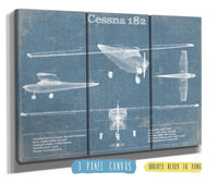 Cutler West Cessna Collection 48" x 32" / 3 Panel Canvas Wrap Cessna 182 Original Blueprint Art 833110103-TOP