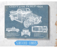 Cutler West Chevrolet Collection 1954 Chevrolet 3100 Pickup Vintage Blueprint Truck Print