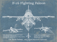 Cutler West Military Aircraft F-16 Aircraft Patent Blueprint Original Military Wall Art
