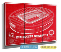 Cutler West Soccer Collection 48" x 32" / 3 Panel Canvas Wrap Arsenal Football Club - Emirates Stadium Soccer Print 936994111-TOP