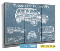 Cutler West Toyota Collection 48" x 32" / 3 Panel Canvas Wrap Toyota Land Cruiser J80 Blueprint Vintage Auto Print 833110136_29252