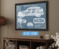 Cutler West Vehicle Collection 14" x 11" / Black Frame BMW X1 (2013) Vintage Blueprint Auto Print 833110087_49134