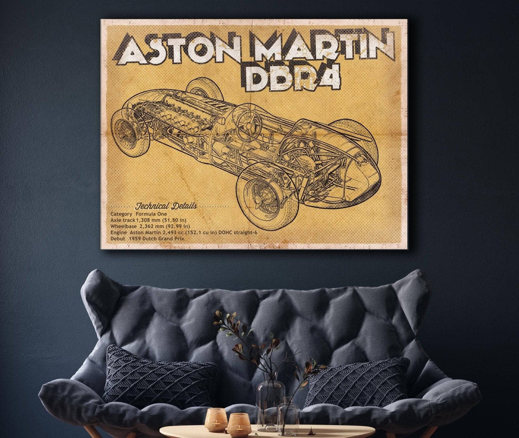 Cutler West Vehicle Collection Aston Martin DBR4 Formula One Race Car Print