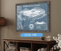 Cutler West Tennis Arena 14" x 11" / Greyson Frame Melbourne Arena - Vintage Australian Open Tennis Blueprint Art 835000051_5876