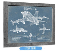 Cutler West Military Aircraft 14" x 11" / Greyson Frame HAWK T2 Blueprint Original Military Wall Art 833110048_11547