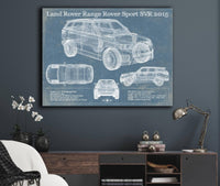 Cutler West Land Rover Collection Land Rover Range Rover Sport SVR 2015 Vintage Blueprint Auto Print