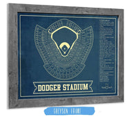 Cutler West Baseball Collection 20" x 16" / Greyson Frame LA Dodgers Stadium Seating Chart - Vintage Baseball Fan Print 635633948-TOP