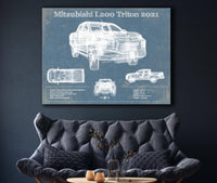 Cutler West Vehicle Collection Mitsubishi L200 Triton 2021 Vintage Blueprint Auto Print