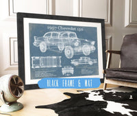 Cutler West Chevrolet Collection 1957 Buick Century Taxi Blueprint Dark Color Vintage Auto Print