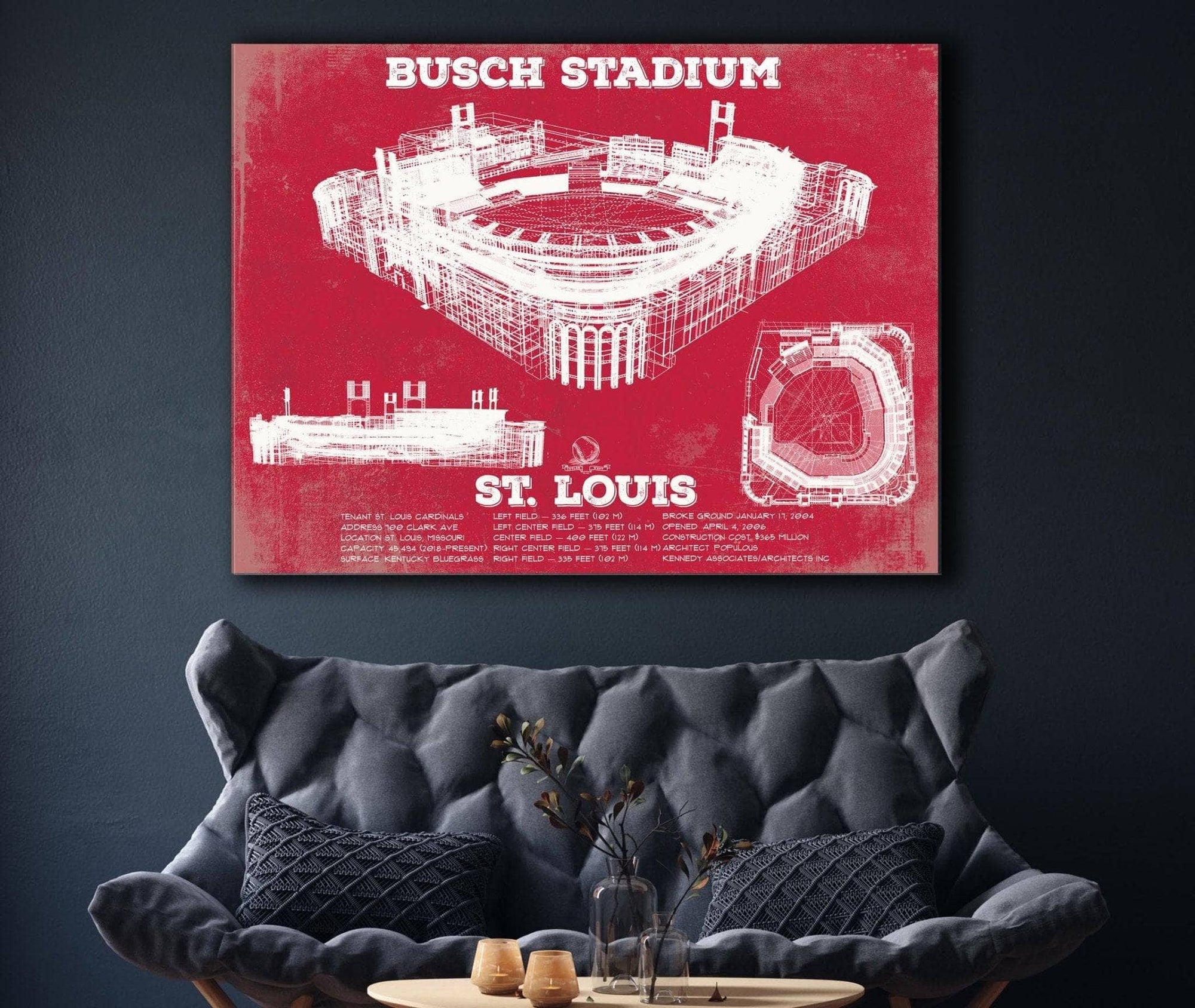 Overview of St.Louis Cardinals Baseball Field Wall Mural