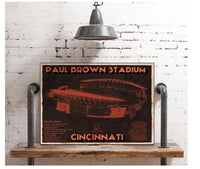 Cutler West Pro Football Collection Cincinnati Bengals Paul Brown Stadium - Vintage Football Print