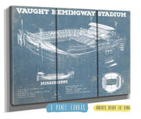 Cutler West College Football Collection 48" x 32" / 3 Panel Canvas Wrap Vaught-Hemingway Stadium - Ole Miss Football Vintage Art Print 845000329_9483
