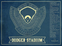 Cutler West Baseball Collection 14" x 11" / Unframed LA Dodgers Stadium Seating Chart - Vintage Baseball Fan Print 635633948-TOP