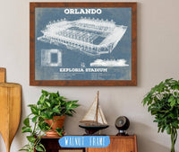 Cutler West Soccer Collection 14" x 11" / Walnut Frame Orlando City Soccer Club - Exploria Stadium Soccer Print 833447906_69836