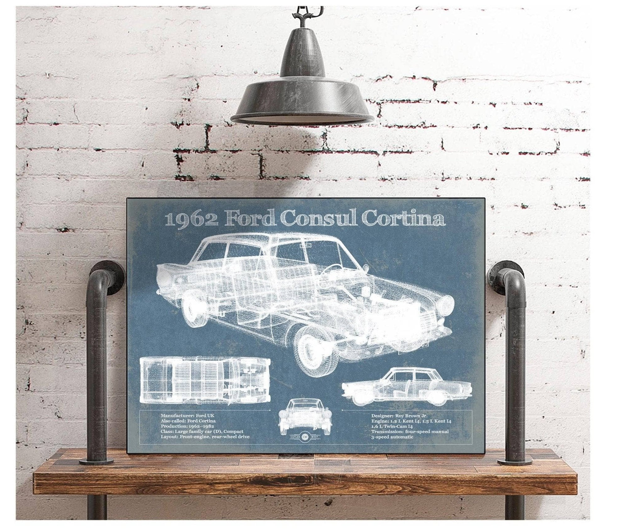 Cutler West Ford Collection 1962 Ford Consul Cortina Mark I Original Blueprint Art