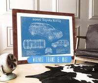 Cutler West 14" x 11" / Walnut Frame & Mat 2006 Toyota Rav4 Vintage Blueprint Auto Print 933311048-14"-x-11"39237