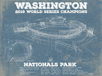 Cutler West 14" x 11" / Unframed Washington Nationals - National Park Vintage Stadium Blue Print 728187448-14"-x-11"8179