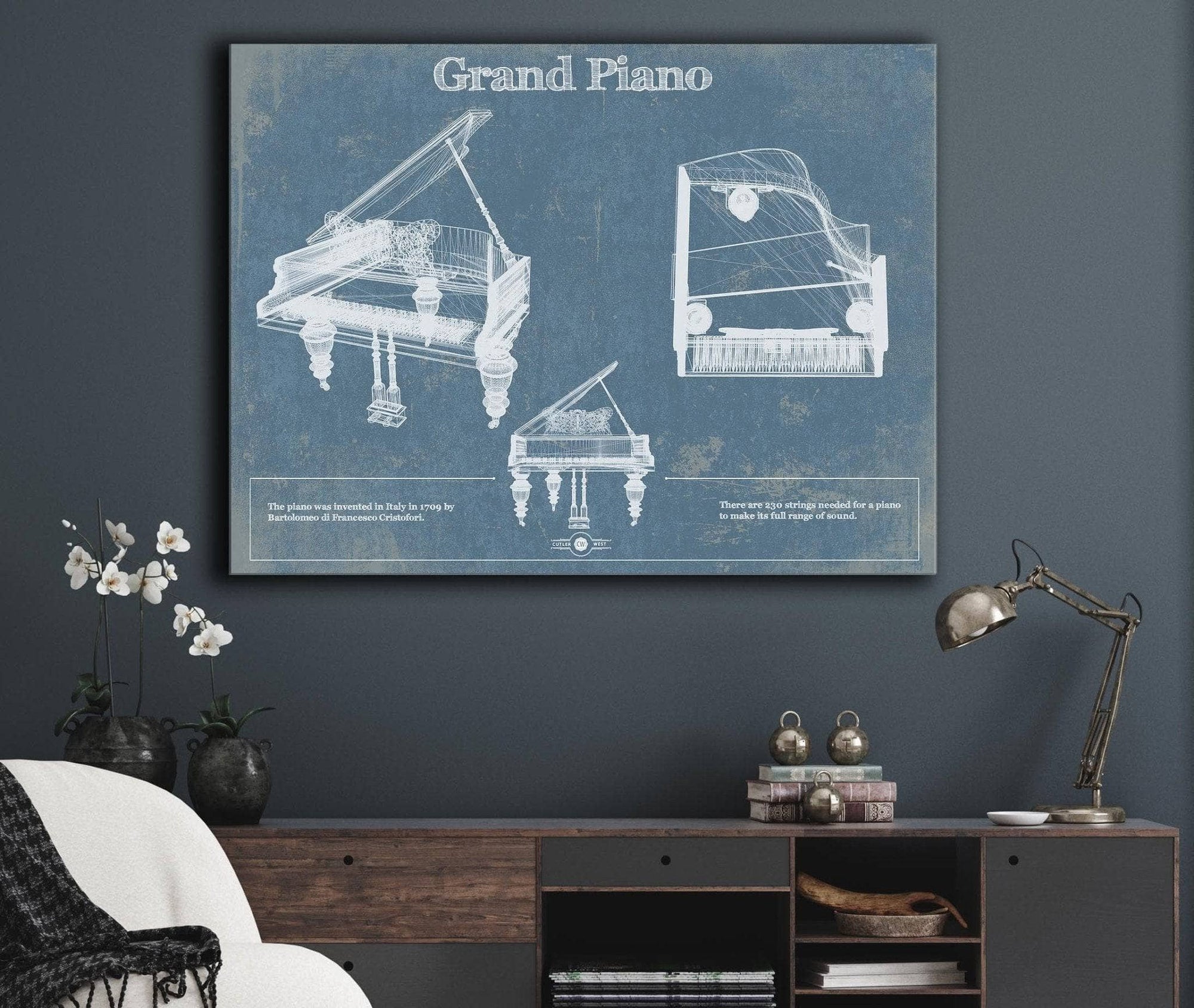 Cutler West Grand Piano Blueprint