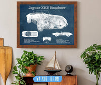 Cutler West Jaguar Collection 14" x 11" / Walnut Frame Jaguar XK-E Roadster Original Blueprint Art 933350051_19915