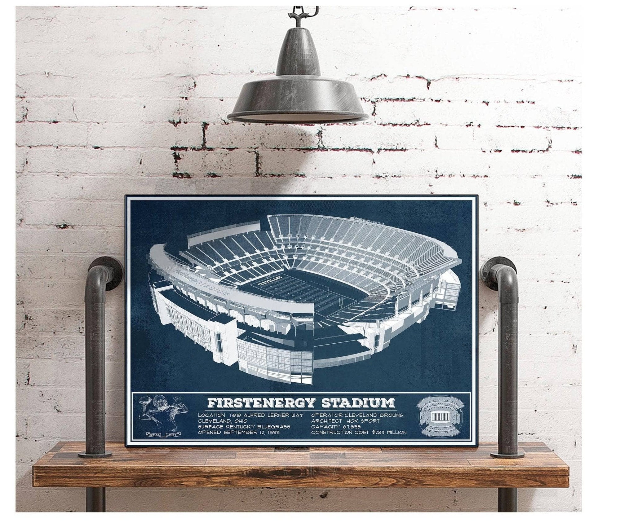 Cutler West Pro Football Collection Cleveland FirstEnergy Stadium - Vintage Football Print