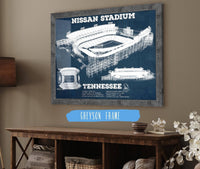 Cutler West Pro Football Collection 14" x 11" / Greyson Frame Tennessee Titans Nissan Stadium - Vintage Football Print 712523627