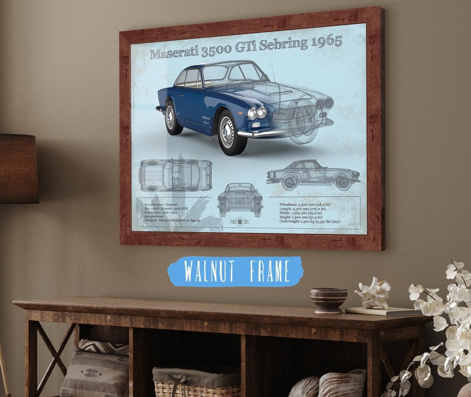 Cutler West Vehicle Collection Maserati 3500 Gti Sebring Vintage Car Blueprint