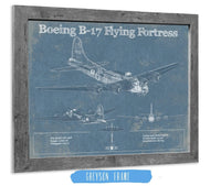 Cutler West Military Aircraft 14" x 11" / Greyson Frame Boeing B-17 Flying Fortress  Vintage Aviation Blueprint - Custom Pilot Name Can Be Added 800570714_35478
