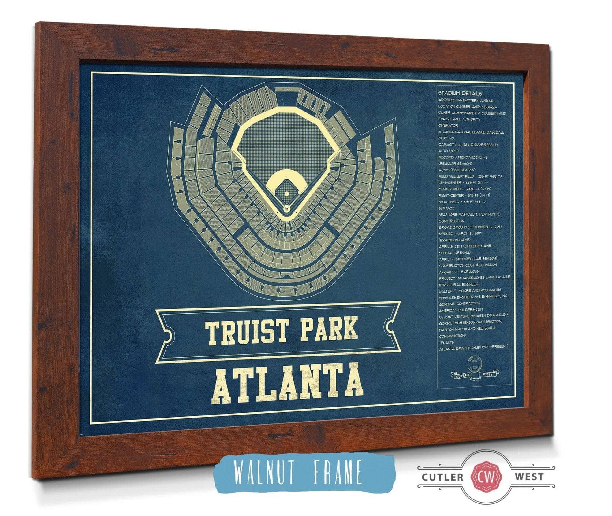 Cutler West Baseball Collection Turner Field - Atlanta Braves (MLB) Vintage Baseball Print