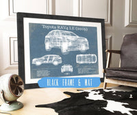 Cutler West Toyota Collection 14" x 11" / Black Frame & Mat Toyota RAV4 LE (2019) Blueprint Vintage Auto Patent Print 833110121_26778