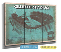 Cutler West Pro Football Collection 48" x 32" / 3 Panel Canvas Wrap New England Patriots Gillette Stadium Seating Chart - Vintage Football Team Color Print 692087079_63504