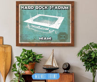 Cutler West Pro Football Collection 14" x 11" / Walnut Frame Miami Dolphins Hard Rock Stadium - Vintage Football Print 653977202_62731