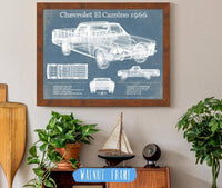 Cutler West Chevrolet Collection Chevrolet El Camino 1966 Vintage Blueprint Auto Print